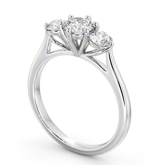  Three Stone Round Diamond Ring Platinum - Aberford TH48_WG_THUMB1 