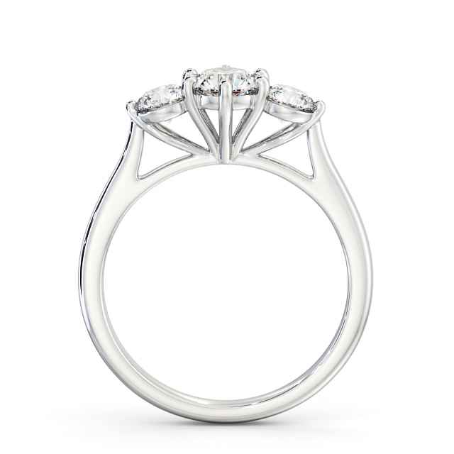 Three Stone Round Diamond Ring Platinum - Aberford TH48_WG_UP