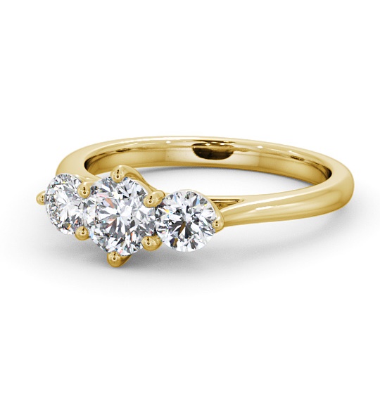  Three Stone Round Diamond Ring 9K Yellow Gold - Aberford TH48_YG_THUMB2 