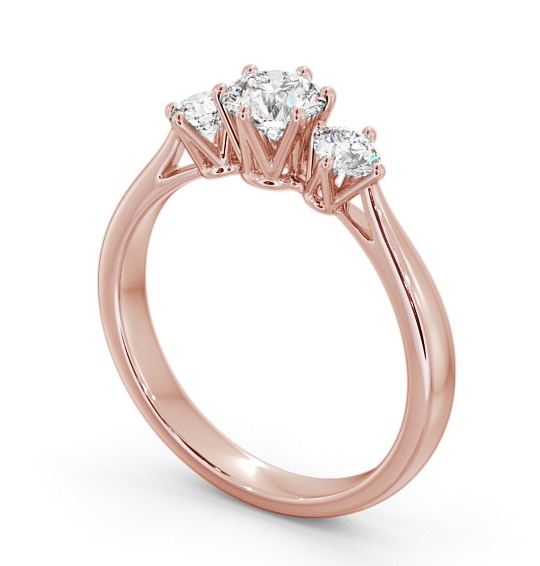 Three Stone Round Diamond Trilogy Ring 9K Rose Gold TH49_RG_THUMB1 