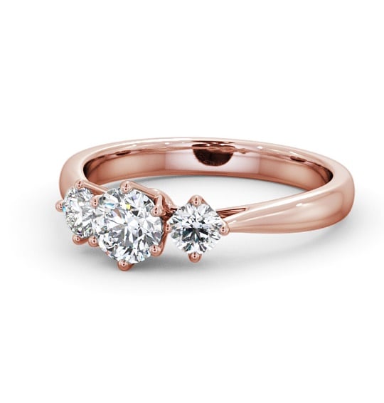  Three Stone Round Diamond Ring 9K Rose Gold - Jadal TH49_RG_THUMB2 
