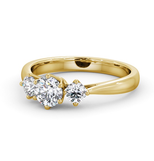  Three Stone Round Diamond Ring 9K Yellow Gold - Jadal TH49_YG_THUMB2 