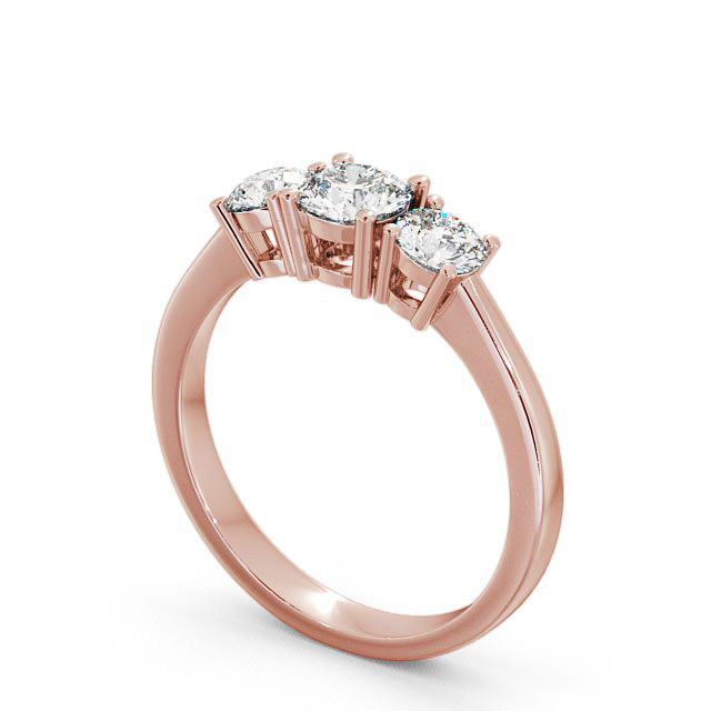 Three Stone Round Diamond Ring 9K Rose Gold - Brierley TH4_RG_SIDE