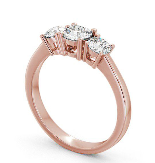 Three Stone Round Diamond Ring 9K Rose Gold - Brierley TH4_RG_THUMB1