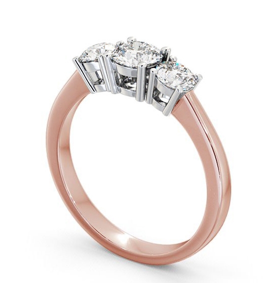 Three Stone Round Diamond Trilogy Ring 18K Yellow and White Gold TH4_RWG_THUMB1 