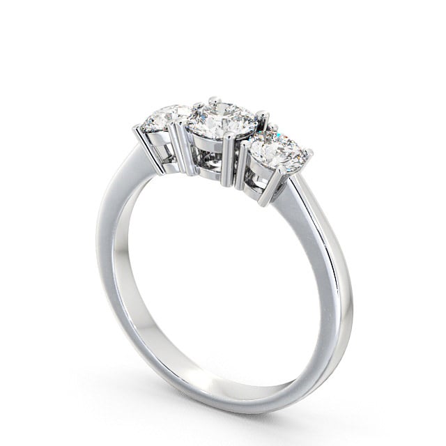 Three Stone Round Diamond Ring 9K White Gold - Brierley TH4_WG_SIDE