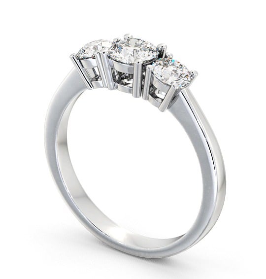 Three Stone Round Diamond Ring Platinum - Brierley TH4_WG_THUMB1