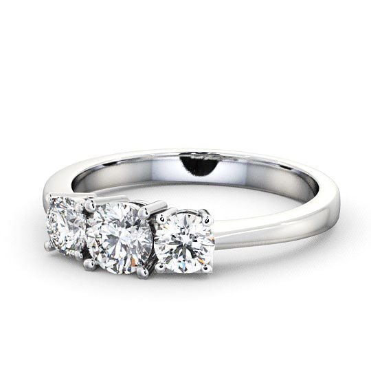  Three Stone Round Diamond Ring 18K White Gold - Brierley TH4_WG_THUMB2 