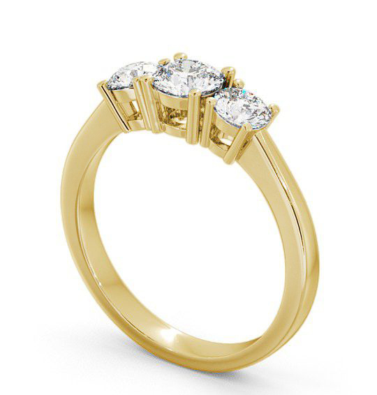 Three Stone Round Diamond Ring 9K Yellow Gold - Brierley TH4_YG_THUMB1