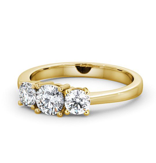 Three Stone Round Diamond Trilogy Ring 18K Yellow Gold TH4_YG_THUMB2 