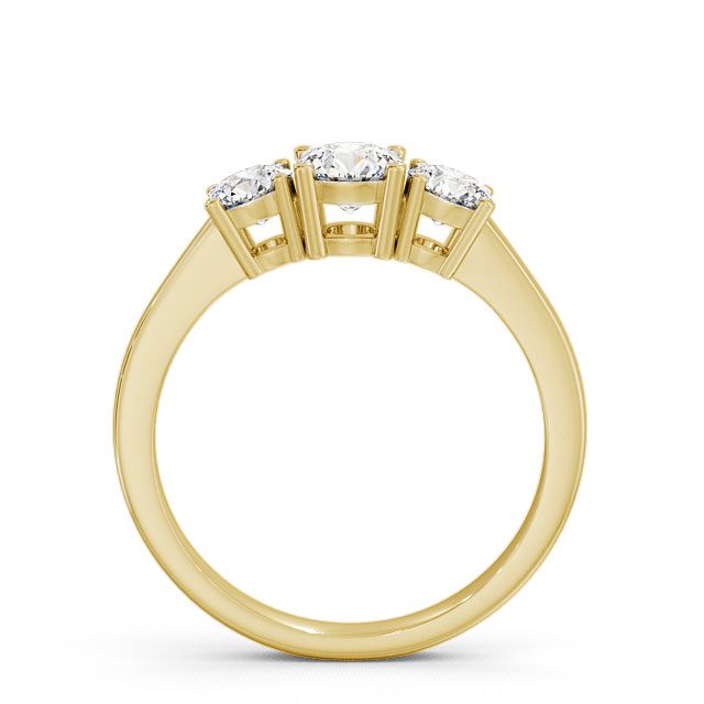 Three Stone Round Diamond Ring 9K Yellow Gold - Brierley TH4_YG_UP