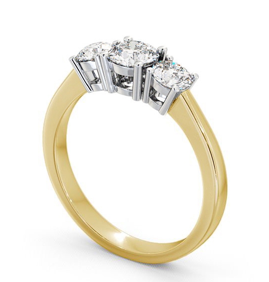 Three Stone Round Diamond Trilogy Ring 18K Yellow and White Gold TH4_YWG_THUMB1 