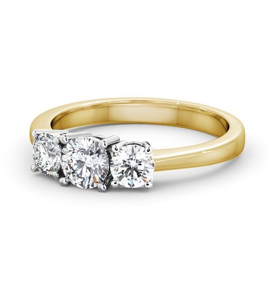 Brierley Three Stone Ring Round Diamond Tapered Band TH4_YWG_THUMB2 