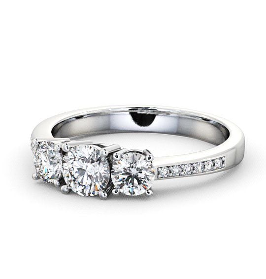 Three Stone Round Diamond Trilogy Ring Platinum with Channel Set Side Stones TH4S_WG_THUMB2 