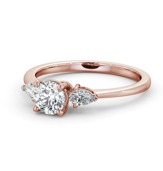  Three Stone Round Diamond Ring 18K Rose Gold - Malham TH52_RG_THUMB2 