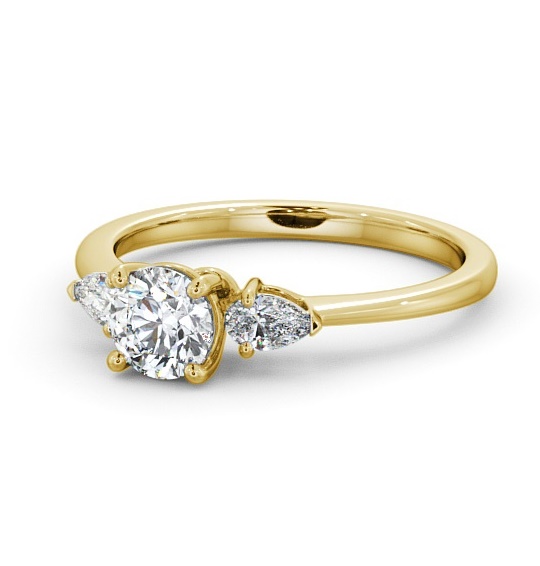  Three Stone Round Diamond Ring 18K Yellow Gold - Malham TH52_YG_THUMB2 