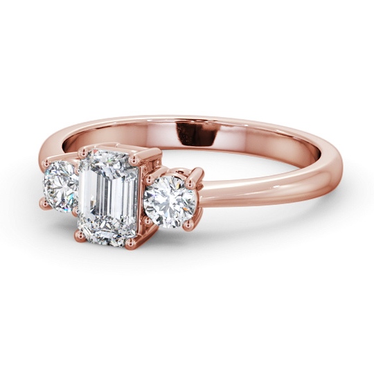  Three Stone Emerald Diamond Ring 9K Rose Gold - Monreith TH54_RG_THUMB2 
