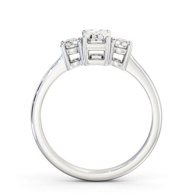 Three Stone Emerald Diamond Ring 9K White Gold - Monreith TH54_WG_UP