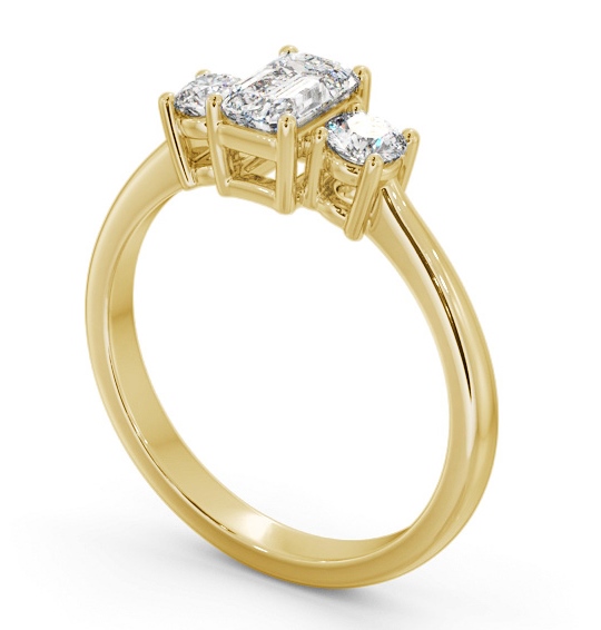  Three Stone Emerald Diamond Ring 9K Yellow Gold - Monreith TH54_YG_THUMB1 
