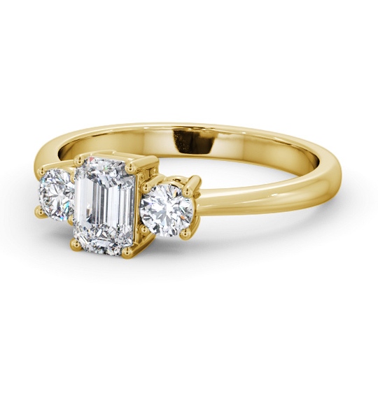  Three Stone Emerald Diamond Ring 9K Yellow Gold - Monreith TH54_YG_THUMB2 