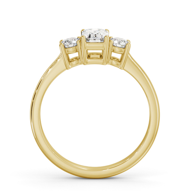 Three Stone Emerald Diamond Ring 18K Yellow Gold - Monreith TH54_YG_UP