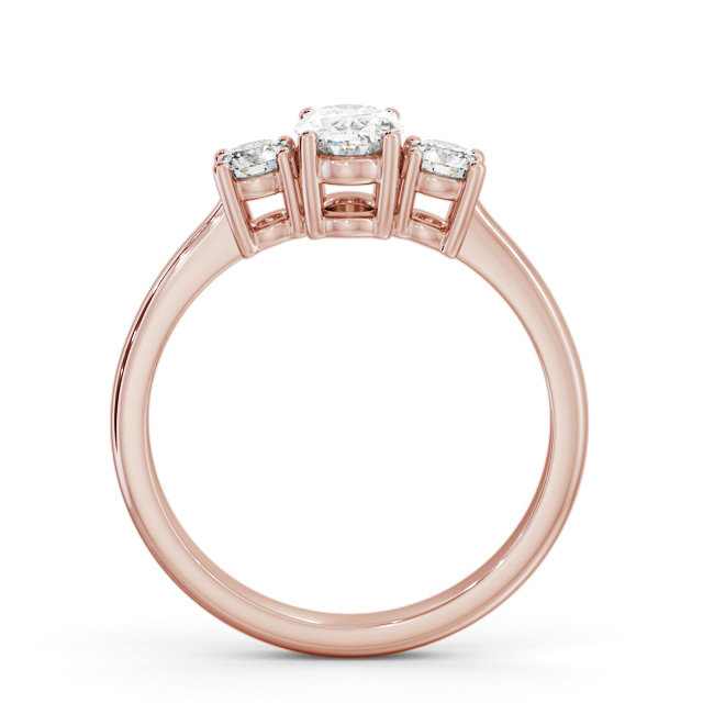 Three Stone Oval Diamond Ring 18K Rose Gold - Vanessa TH55_RG_UP