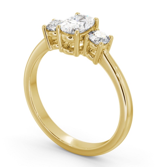 Three Stone Oval Diamond Ring 9K Yellow Gold - Vanessa TH55_YG_THUMB1