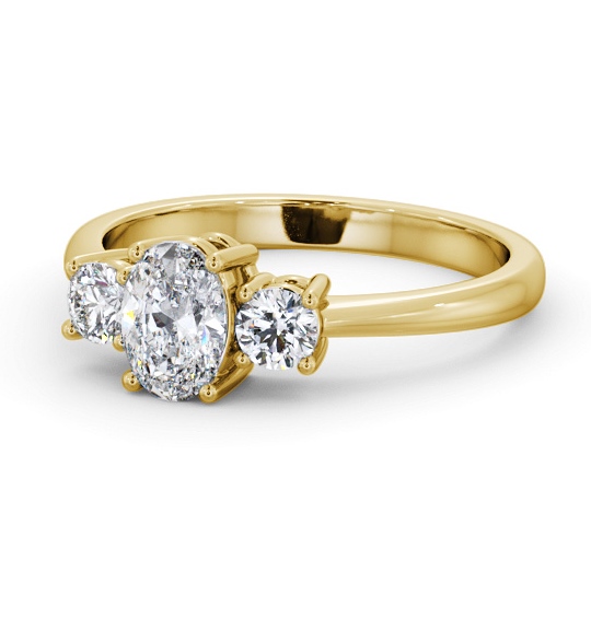  Three Stone Oval Diamond Ring 18K Yellow Gold - Vanessa TH55_YG_THUMB2 