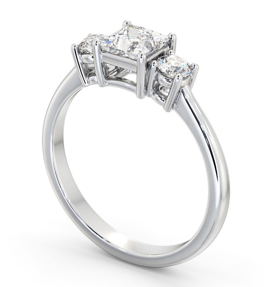 Three Stone Princess Diamond Ring Platinum - Tyby TH56_WG_THUMB1