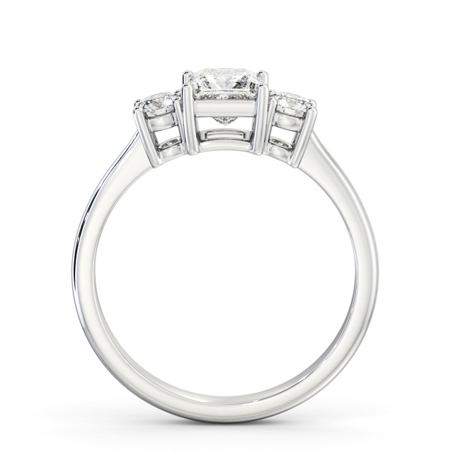 Three Stone Princess Diamond Ring 18K White Gold - Tyby TH56_WG_UP