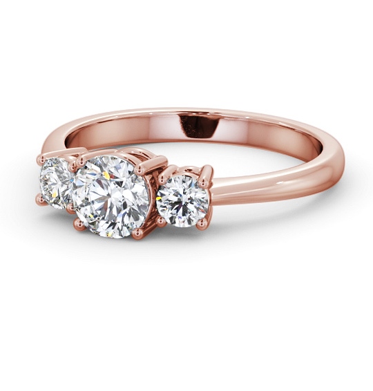  Three Stone Round Diamond Ring 9K Rose Gold - Yasmine TH57_RG_THUMB2 