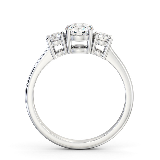Three Stone Round Diamond Ring 18K White Gold - Yasmine TH57_WG_UP