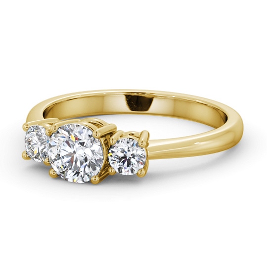  Three Stone Round Diamond Ring 9K Yellow Gold - Yasmine TH57_YG_THUMB2 