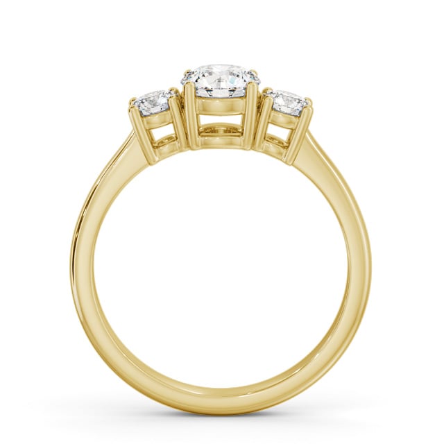 Three Stone Round Diamond Ring 18K Yellow Gold - Yasmine TH57_YG_UP