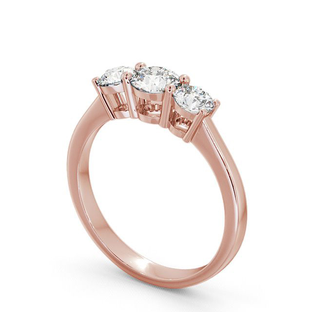 Three Stone Round Diamond Ring 18K Rose Gold - Chalford TH5_RG_SIDE
