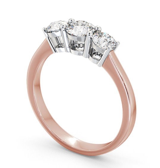 Three Stone Round Diamond Trilogy Ring 18K Yellow and White Gold TH5_RWG_THUMB1 