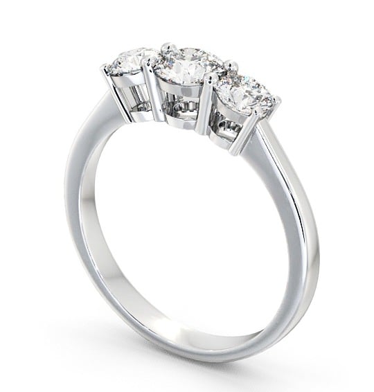  Three Stone Round Diamond Ring 9K White Gold - Chalford TH5_WG_THUMB1 