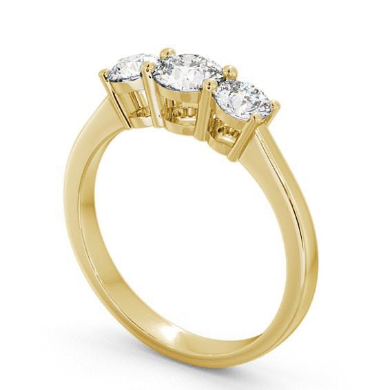 Three Stone Round Diamond Ring 18K Yellow Gold - Chalford TH5_YG_THUMB1