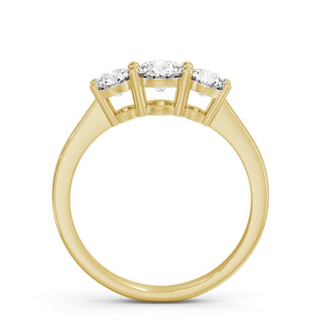 Three Stone Round Diamond Ring 9K Yellow Gold - Chalford TH5_YG_UP