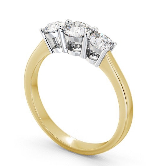 Three Stone Round Diamond Trilogy Ring 18K Yellow and White Gold TH5_YWG_THUMB1 