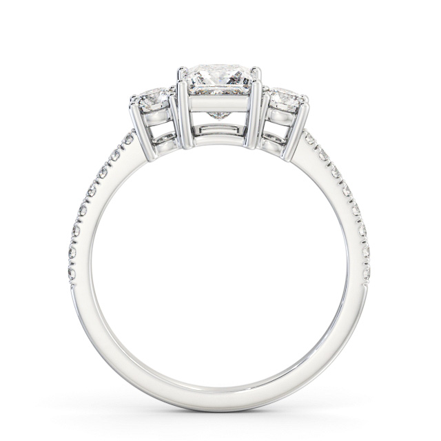 Three Stone Princess Diamond Ring 18K White Gold - Sanders TH60_WG_UP