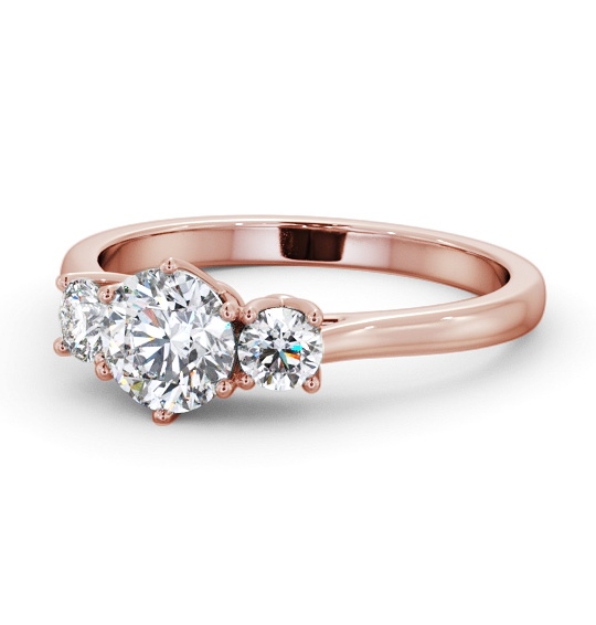  Three Stone Round Diamond Ring 9K Rose Gold - Samanta TH67_RG_THUMB2 