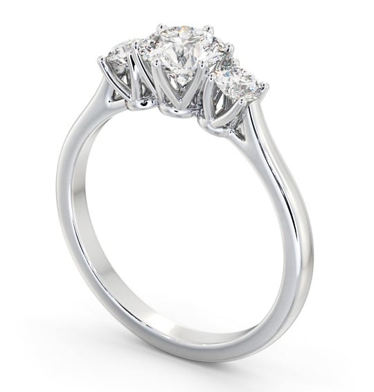  Three Stone Round Diamond Ring 18K White Gold - Samanta TH67_WG_THUMB1 
