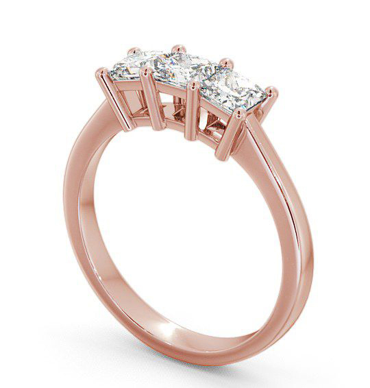 Three Stone Princess Diamond Trilogy Ring 18K Rose Gold TH6_RG_THUMB1