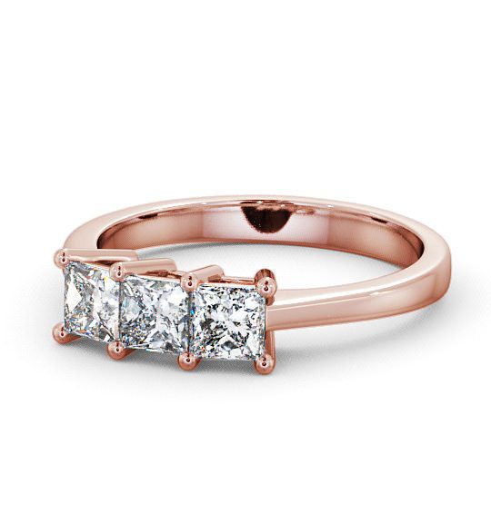  Three Stone Princess Diamond Ring 18K Rose Gold - Carnegie TH6_RG_THUMB2 