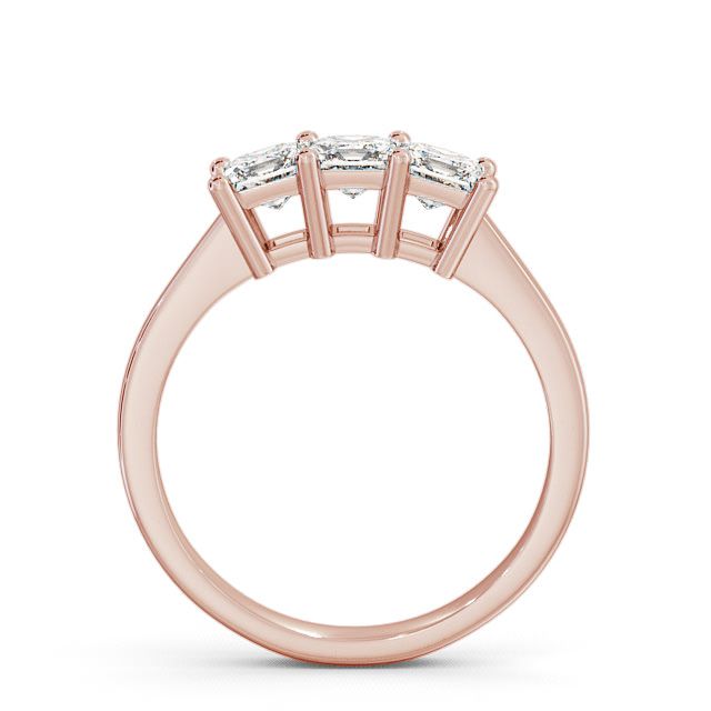 Three Stone Princess Diamond Ring 9K Rose Gold - Carnegie TH6_RG_UP