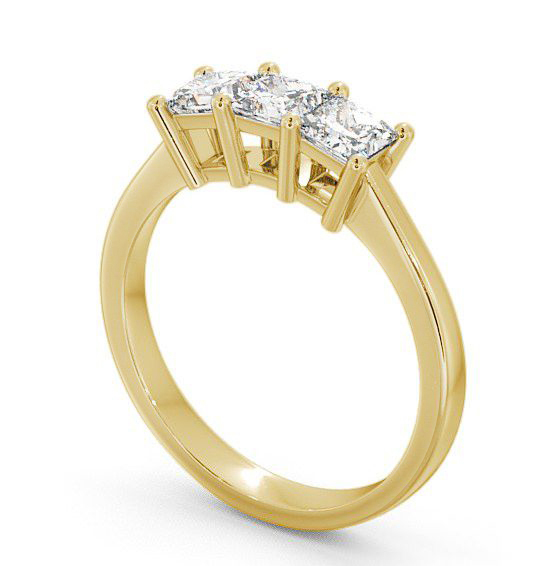 Three Stone Princess Diamond Trilogy Ring 18K Yellow Gold TH6_YG_THUMB1 