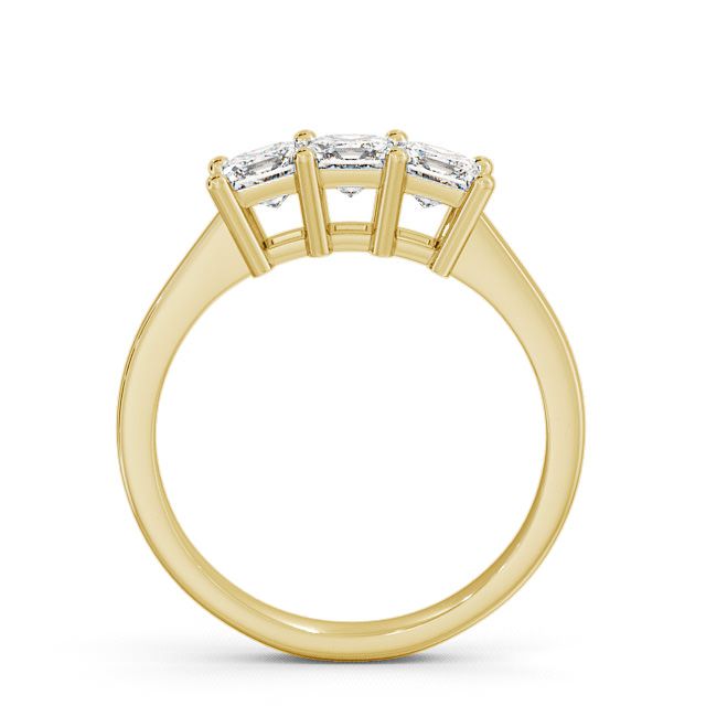Three Stone Princess Diamond Ring 18K Yellow Gold - Carnegie TH6_YG_UP