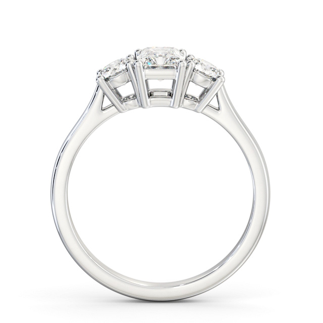 Three Stone Radiant Diamond Ring 18K White Gold - Kelis TH73_WG_UP