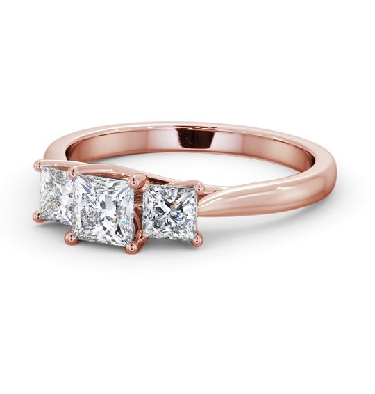  Three Stone Princess Diamond Ring 9K Rose Gold - Kelsie TH74_RG_THUMB2 